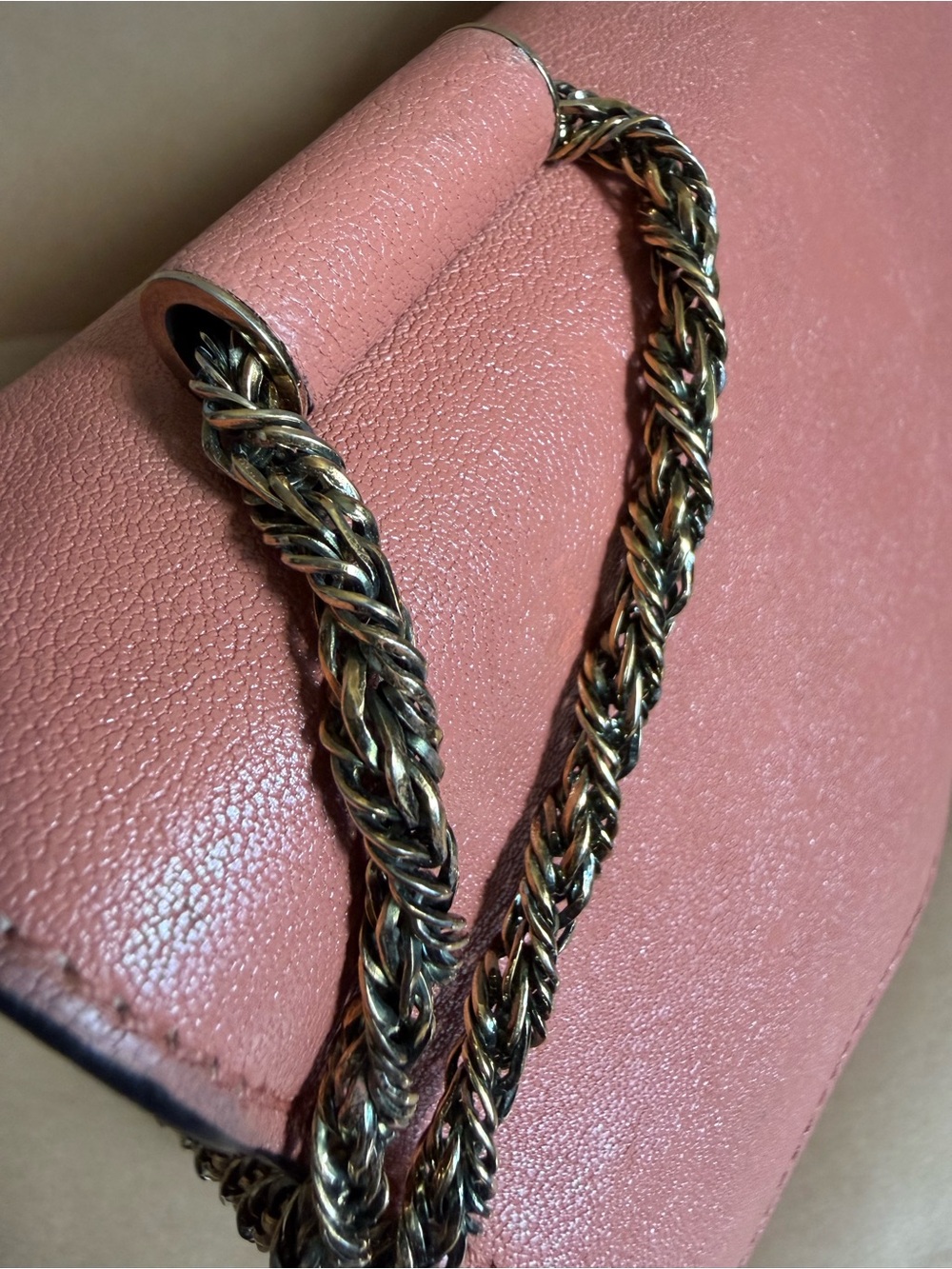 Chloe Coral Orange Leather Large Elsie Shoulder Bag - Picture 7 of 13
